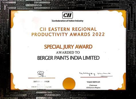 berger paint test certificate|berger paints ceo award.